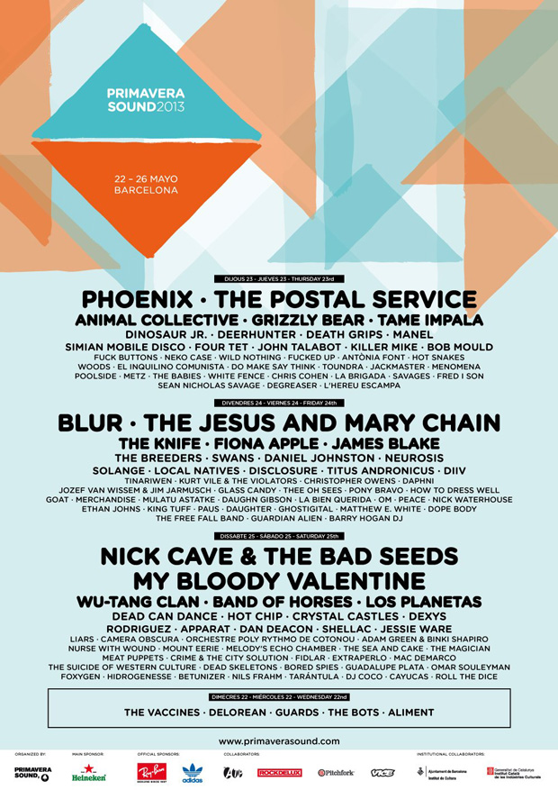 Programmation Primavera Sound 2013