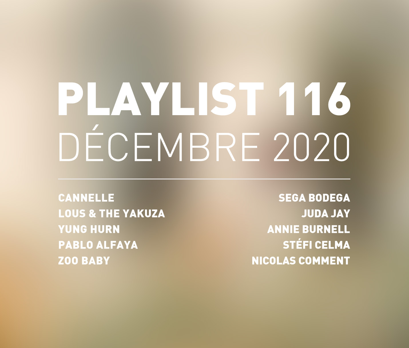 Playlist 116 : Cannelle, Yung Hurn, Pablo Alfaya, Zoo Baby, etc.