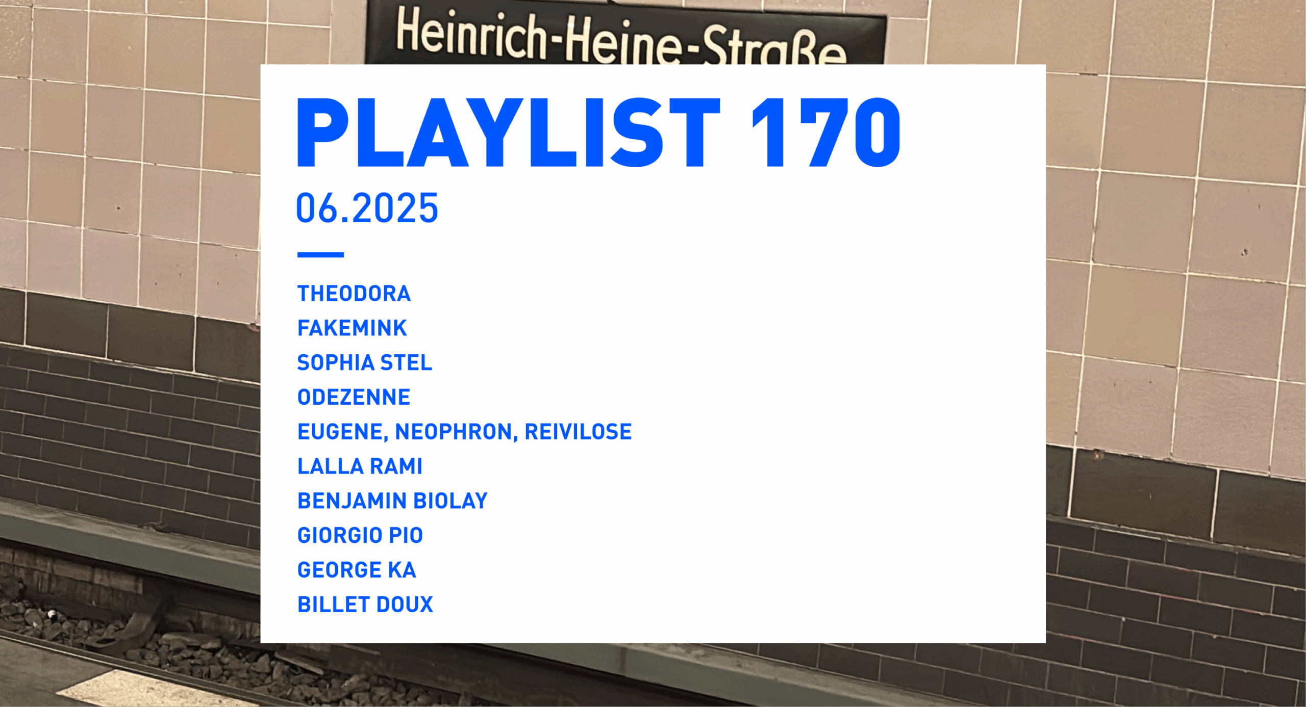 Playlist 170 : Theodora, Sophia Stel, Odezenne, Giorgio Pio, Billet Doux, etc.